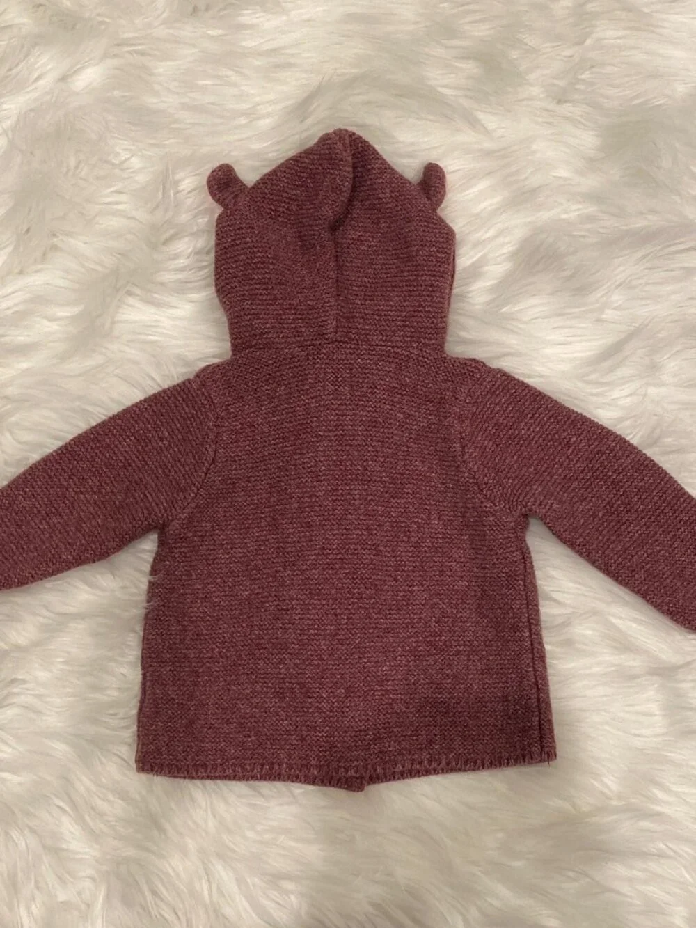Gap baby Girl's Animal Hooded Cardigan Cotton Buttoned Sweater, Size 6-12 mos.